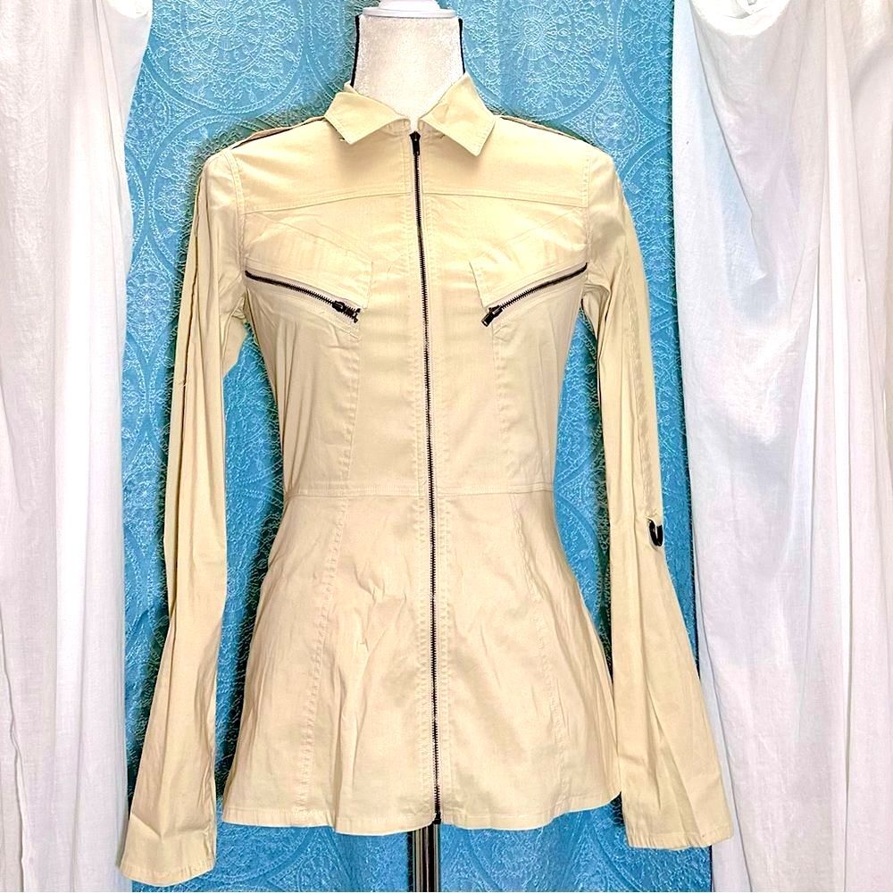Anthropologie Bailey 44 Utility Zip Jacket Shacket Structured Hourglass Fit Sz S